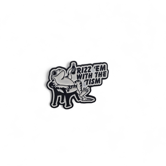 Jewelry - Frog "Rizz'em With The 'Tism" Enamel Pin
